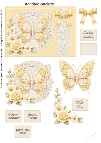 Sending Sunshine – Elegant Yellow Butterfly Greeting Card