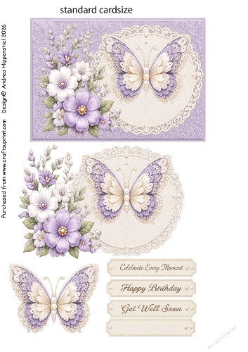 Celebrate Every Moment – Elegant Purple Butterfly Greeting Card