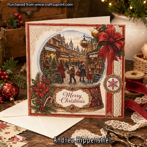 Merry Christmas Dome Globe Card