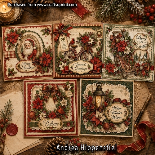 5 Vintage Christmas Cards