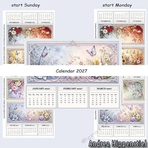 Calendar 2027 Butterfly