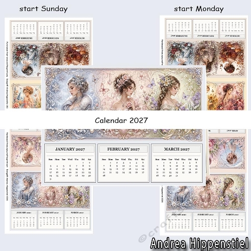 Calendar 2027 Lady