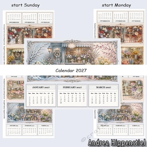 Calendar 2027 Flower Shop