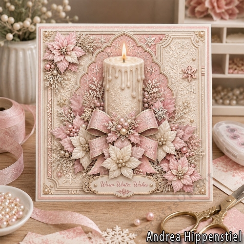 Candle Pinsettia Soft Pink