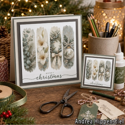 **Brushstroke** Christmas Card Soft Green