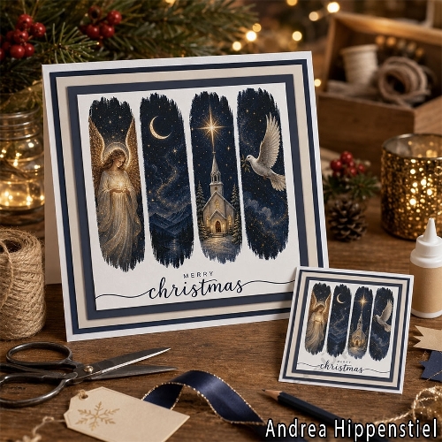 **Brushstroke** Christmas Card Night Angel