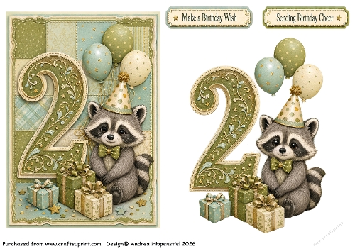 Number Card Birthday boy 2