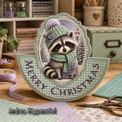 Rocker Card cute Racoon