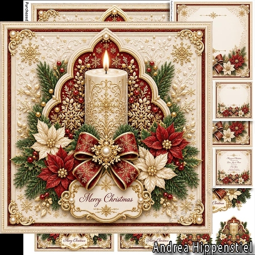Candle Poinsettia classic