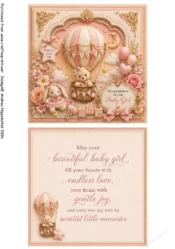 Welcome little one baby girl 3d