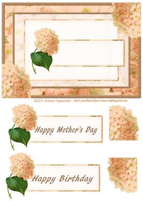 Lovely Peach Hydrangea Card Topper