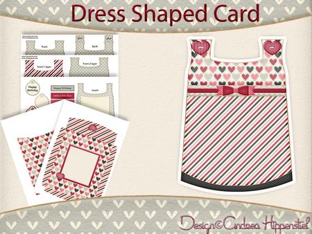 Dress Shaped Card Hearts