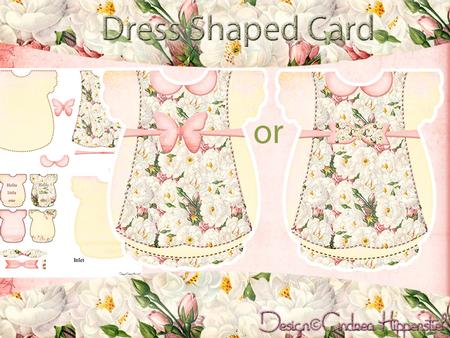 Dress Shaped Card White Rose