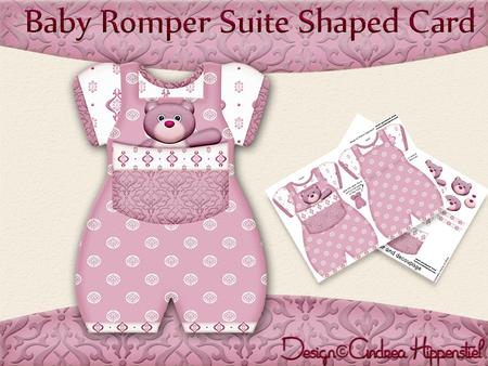 Baby Romper Shaped Card Pink Bear