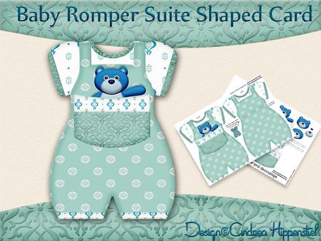 Baby Romper Shaped Card Blue Bear