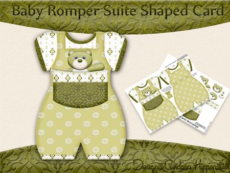 Baby Romper Shaped Card Green Bear