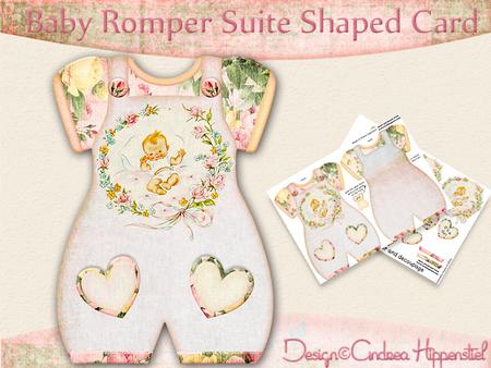 Baby Romper Shaped Card Vintage Baby