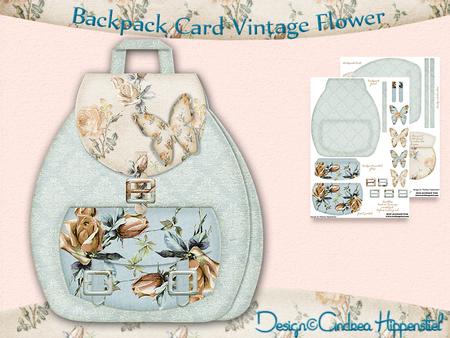 Backpack Card Vintage Flower