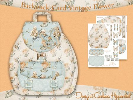 Backpack Card Vintage Flower 2