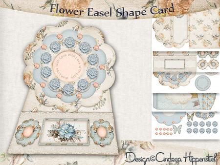 3D Flower Easel Card with Envelope Vintage