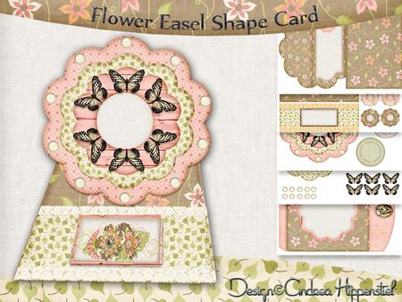 3D Flower Easel Card with Envelope Butterflies