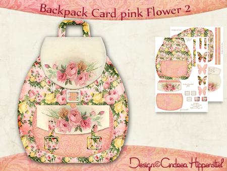 Backpack Card Pink Flower