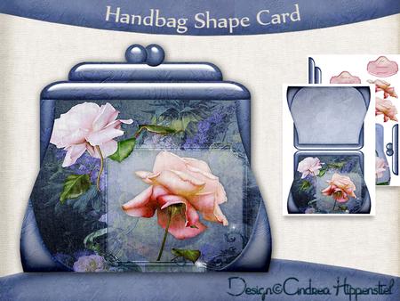 Handbag Shape Card Rose 2