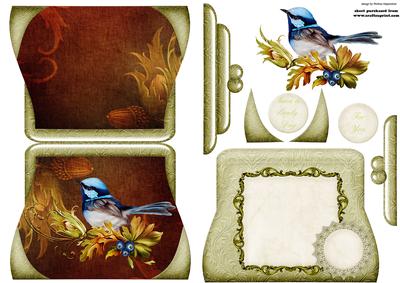 Small Handbag Shape Card Autum