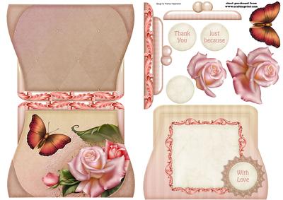 Small Handbag Shape Card Peach