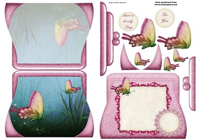 Small Handbag Shape Card Pink