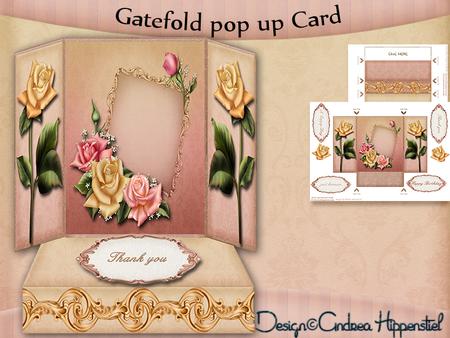 Gatefold Pop Up Yellow Rose