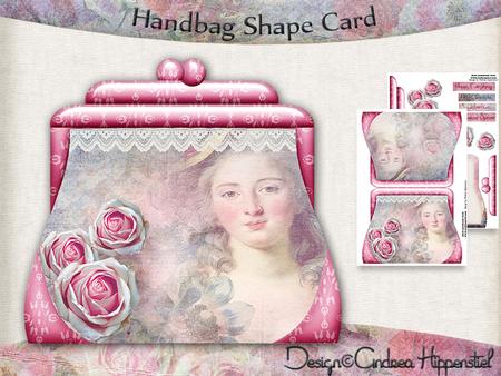 Handbag Shape Card Pink Vintage