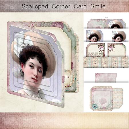 Scalloped Corner Card Vintage Smile