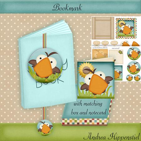 Bookmark with Box and Notecard Silly Bird
