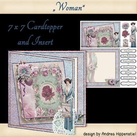 Card Topper with Insert Woman