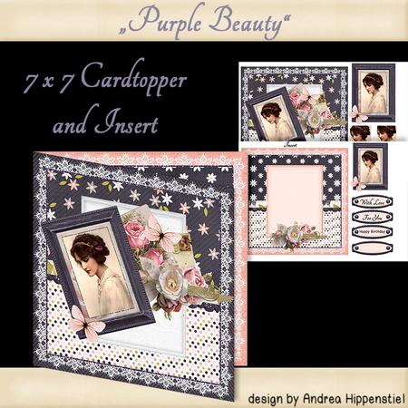 Card Topper with Insert Purple Beauty