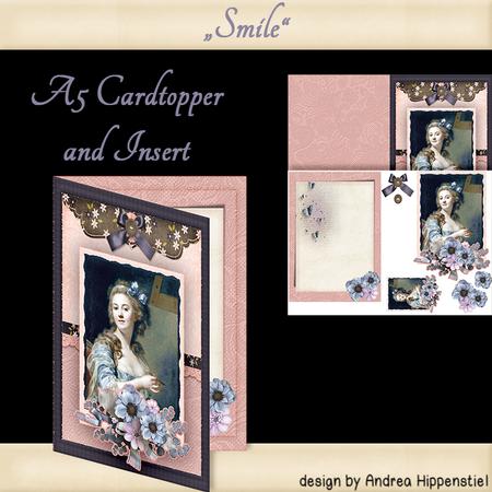 A5 Vintage Cardtopper with Insert Smile