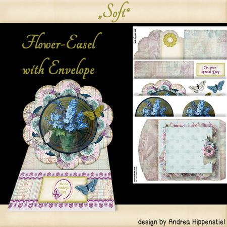 Flower Shape Easel Card Soft Flower