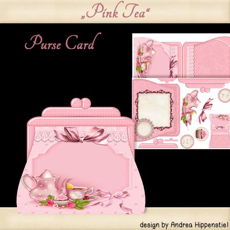 Handbag Shape Card Pink Tea
