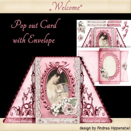 Pop Out Card Welcome Pink