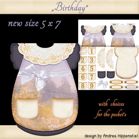 New Size Dress Shape Card Birthday 1