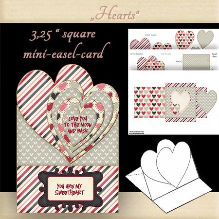 Mini Easel Card Hearts