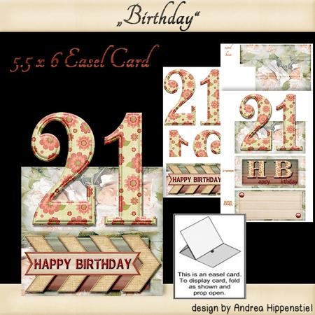 Birthday Easel 21 Girl
