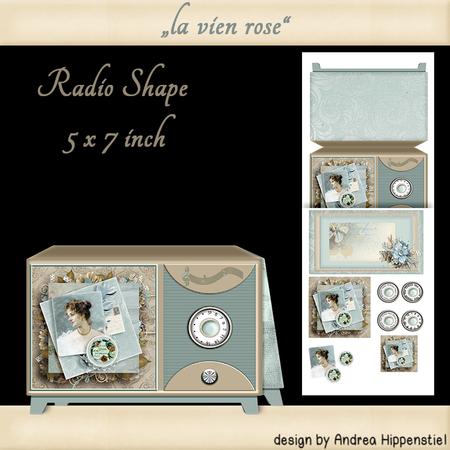 Radio Shape Card Vintagela Vien Rose
