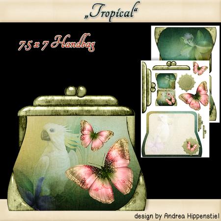 Handbag Shape Card Tropical