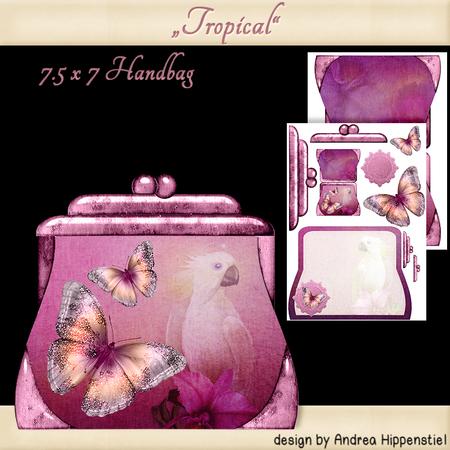Handbag Shape Card Tropical Pink
