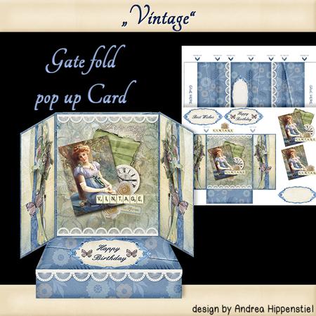 Gatefold Pop Up Blue Lady