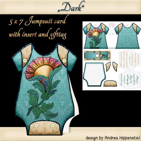 Baby Jumpsuit Shape Card Dark