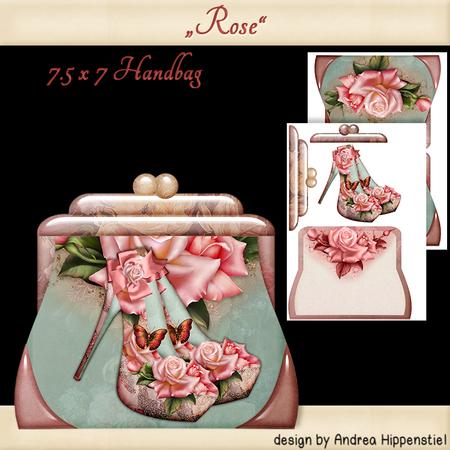 Handbag Shape Card Shoe Rose