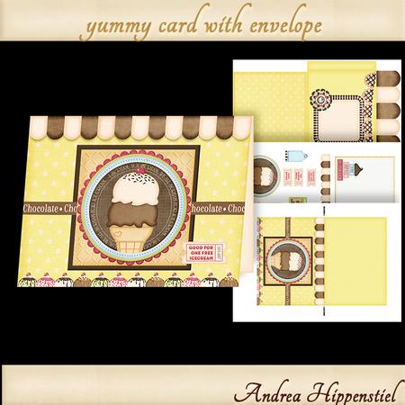 C6 Card with Envelope Icecream
